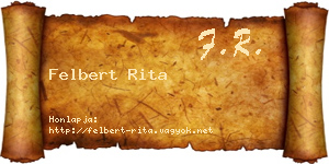 Felbert Rita névjegykártya
