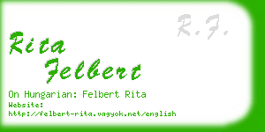 rita felbert business card